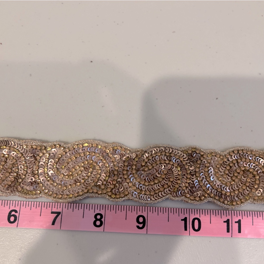 Anthropologie Gold/blush sequin belt size S